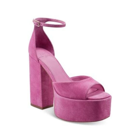 MARC FISHER LTD Shoes - MARC FISHER LTD Womens Pink 2" Platform Mldella Leather Heeled Sandal 5.5 M